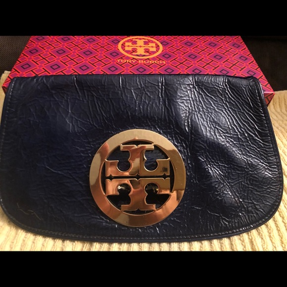 Tory Burch Blue Clutch - Picture 1 of 5
